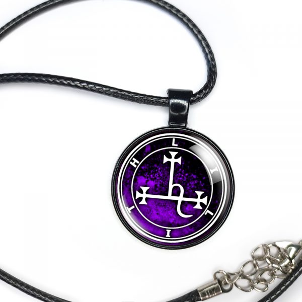 Lilith Sigil Necklace Pendant Purple - Image 2