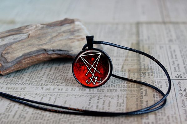 Lucifer Sigil Necklace Pendant Red - Image 8