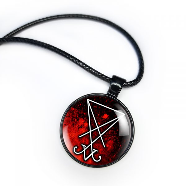Lucifer Sigil Necklace Pendant Red - Image 3