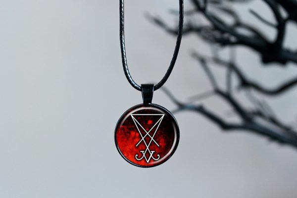 Lucifer Sigil Necklace Pendant Red - Image 9
