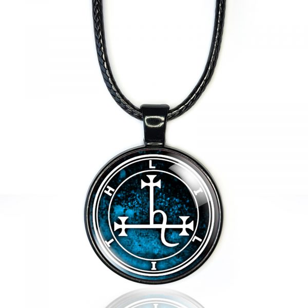 Lilith Sigil Pendant Necklace Blue - Image 4