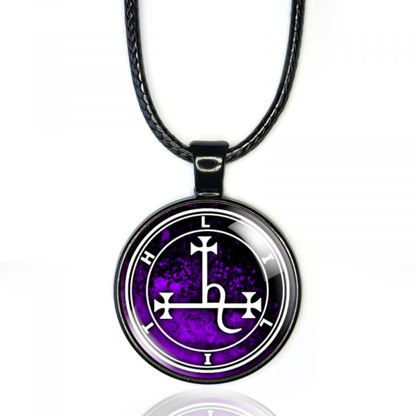 Lilith Sigil Necklace Pendant Purple - Image 4