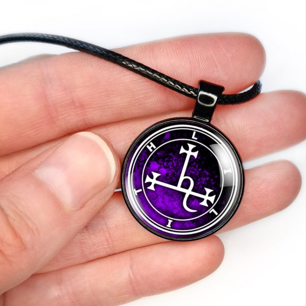 Lilith Sigil Necklace Pendant Purple - Image 5