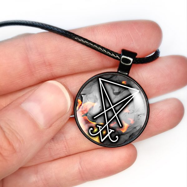 Lucifer Sigil Necklace Pendant Fire - Image 3