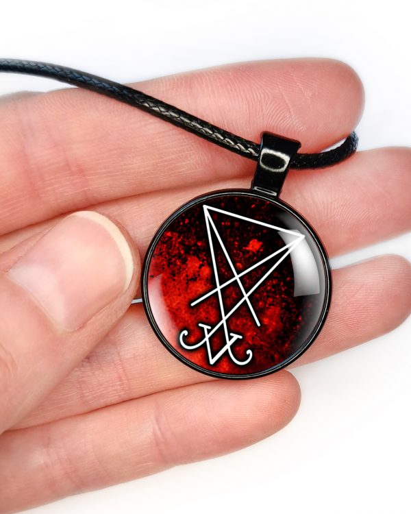 Lucifer Sigil Necklace Pendant Red - Image 5