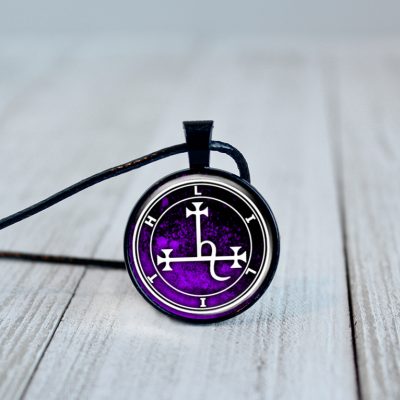 Lilith Sigil Necklace Pendant Purple