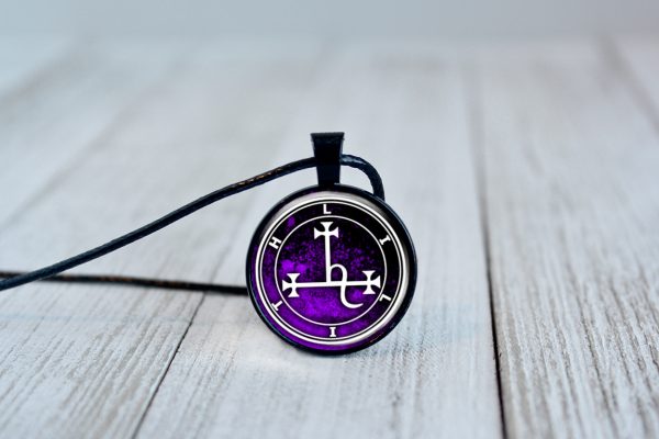 Lilith Sigil Necklace Pendant Purple
