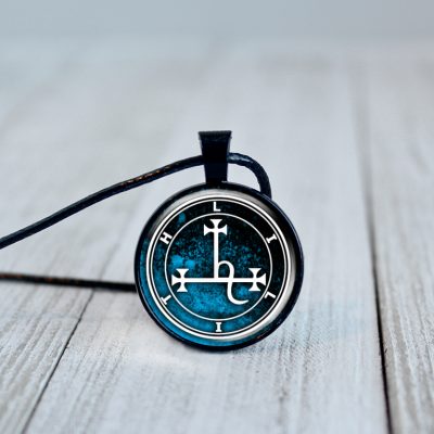 Lilith Sigil Pendant Necklace Blue