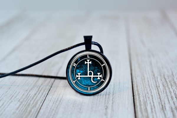 Lilith Sigil Pendant Necklace Blue