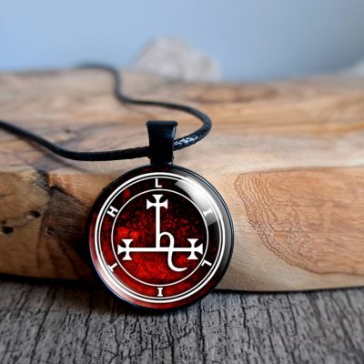Lilith Sigil Necklace Pendant Red