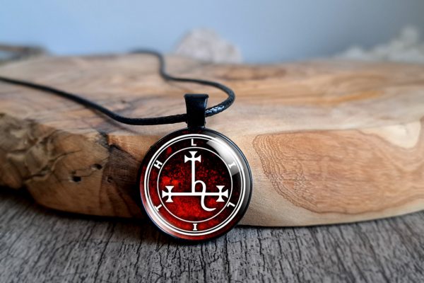 Lilith Sigil Necklace Pendant Red