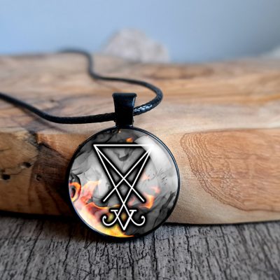 Lucifer Sigil Necklace Pendant Fire