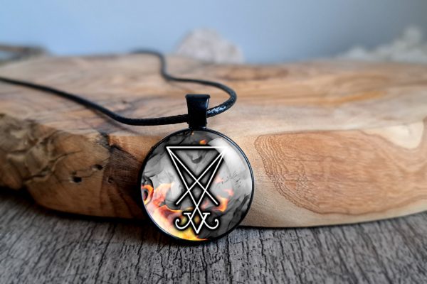 Lucifer Sigil Necklace Pendant Fire